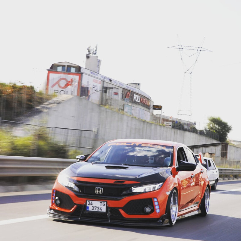 Honda Civic FC5 2016-2021 Çift Katlı Ön Lip Piano Black