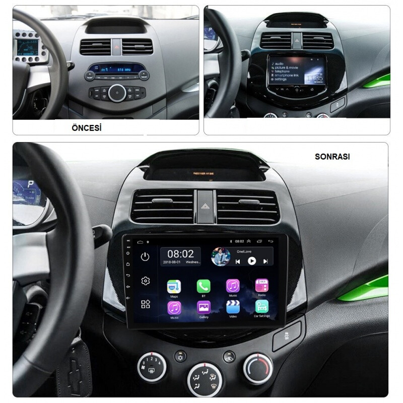 Holden Barina Spark (MJ) 2010-2012 9 İnç Multimedya Teyp Çerçevesi - Parlak Siyah