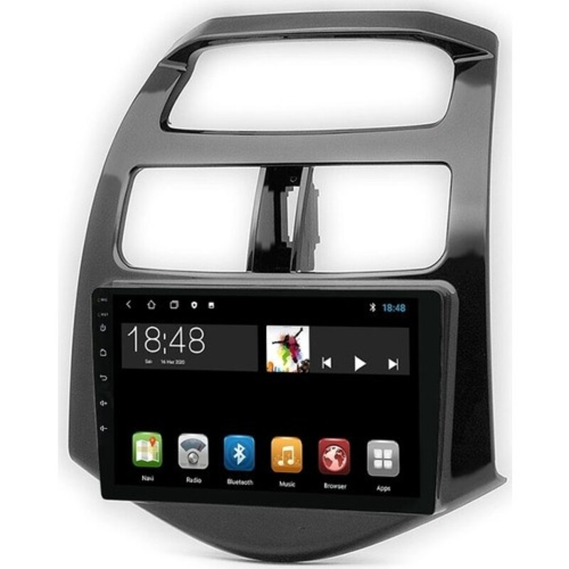 Daewoo Matiz Creative (M300) 2009-2011 9 İnç Multimedya Teyp (Çerçeveli) Carplay Özellikli (Parlak Siyah)