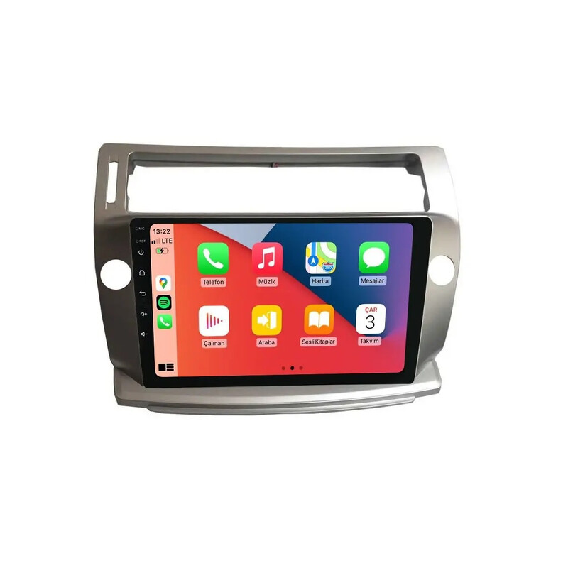 Citroen C4 2005-2010 9 İnç Multimedya Teyp (Çerçeveli) Carplay Özellikli