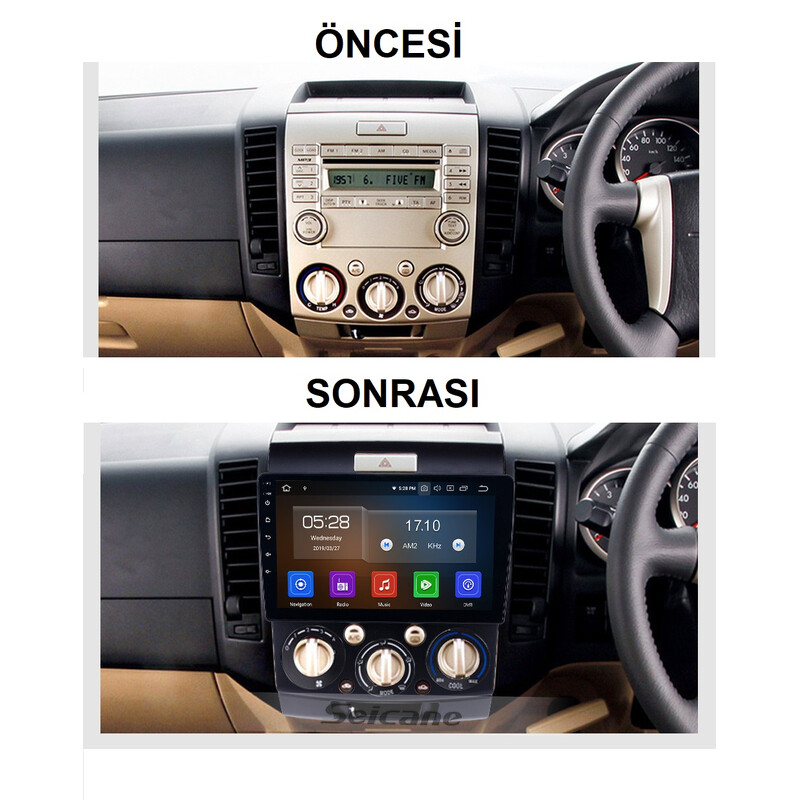 Ford Ranger 9 İnç Multimedya Teyp Çerçevesi 2007-2011