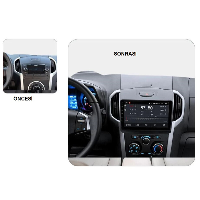 Isuzu Mu-X 2013+ 9 İnç Multimedya Teyp (Çerçeveli) Carplay Özellikli