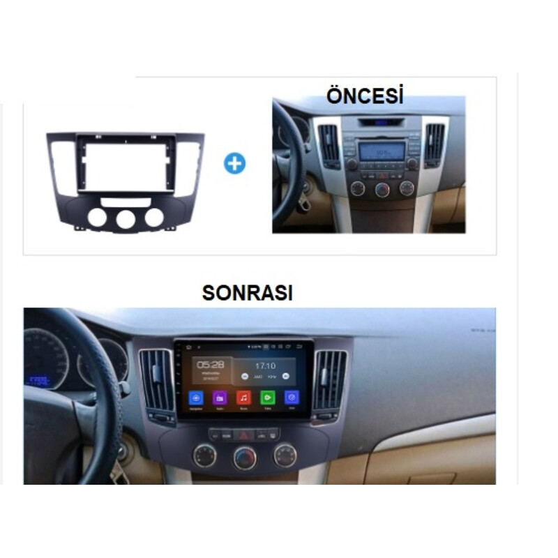 Hyundai Sonata Nfc 2009-2011 - 9 İnç Multimedya Teyp Çerçevesi