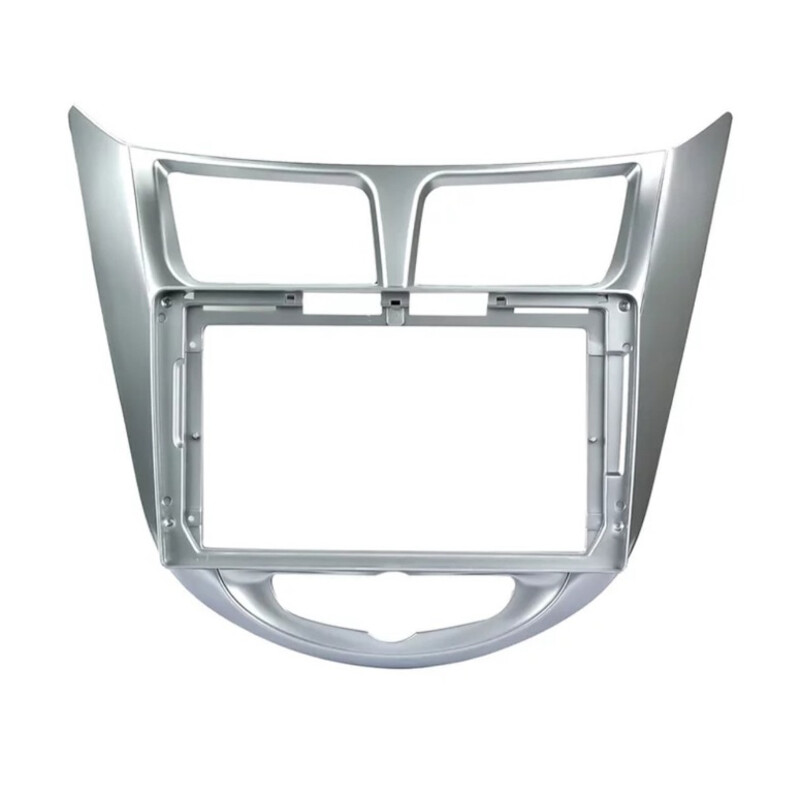 Hyundai Solaris 2010-2017 9 İnç Multimedya Çerçevesi Kablo ve Soketleriyle Birlikte - Silver ( Gümüş) Renk
