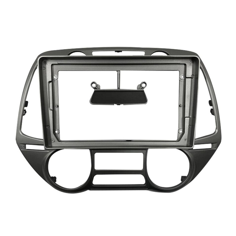 Hyundai İ-20 2009-2012 9 İnç Multimedya Teyp Çerçevesi - Otomatik Klima- Gümüş Renk - Kablo ve Soketleriyle Birlikte