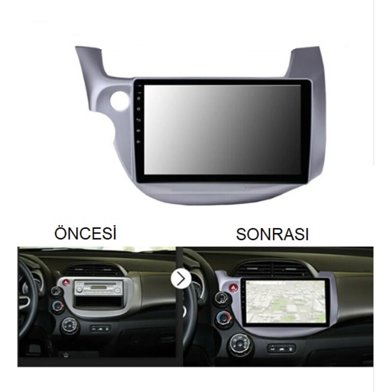 Honda Jazz 2008-2013 - 10.1 İnç Multimedya Teyp Çerçevesi Kablo ve Soketleriyle Birlikte