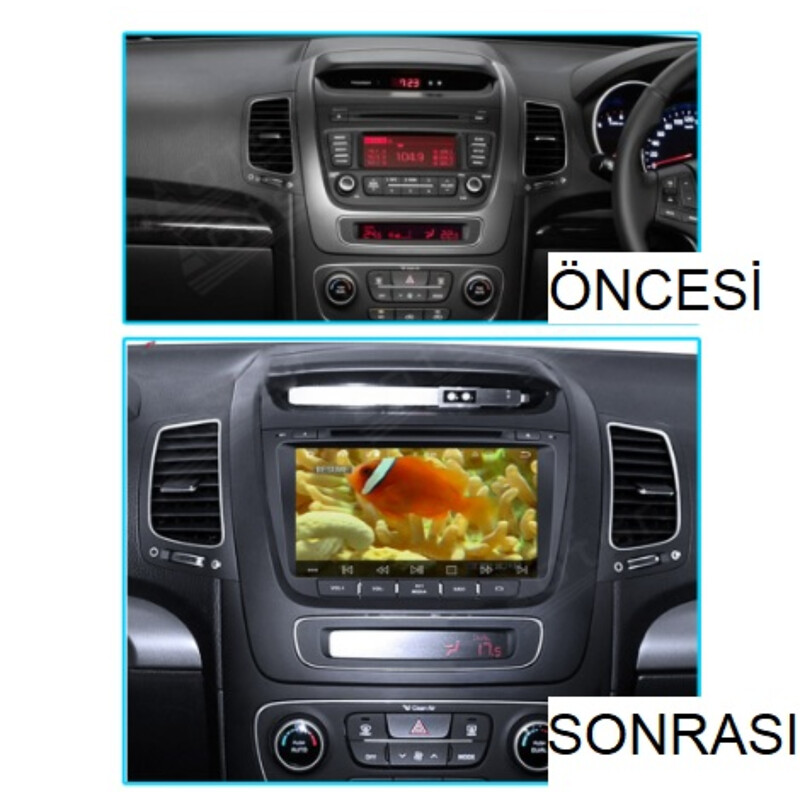 Kia Sorento 2012-2015 9 İnç Multimedya Teyp Çerçevesi Canbus ve Soketleriyle Birlikte