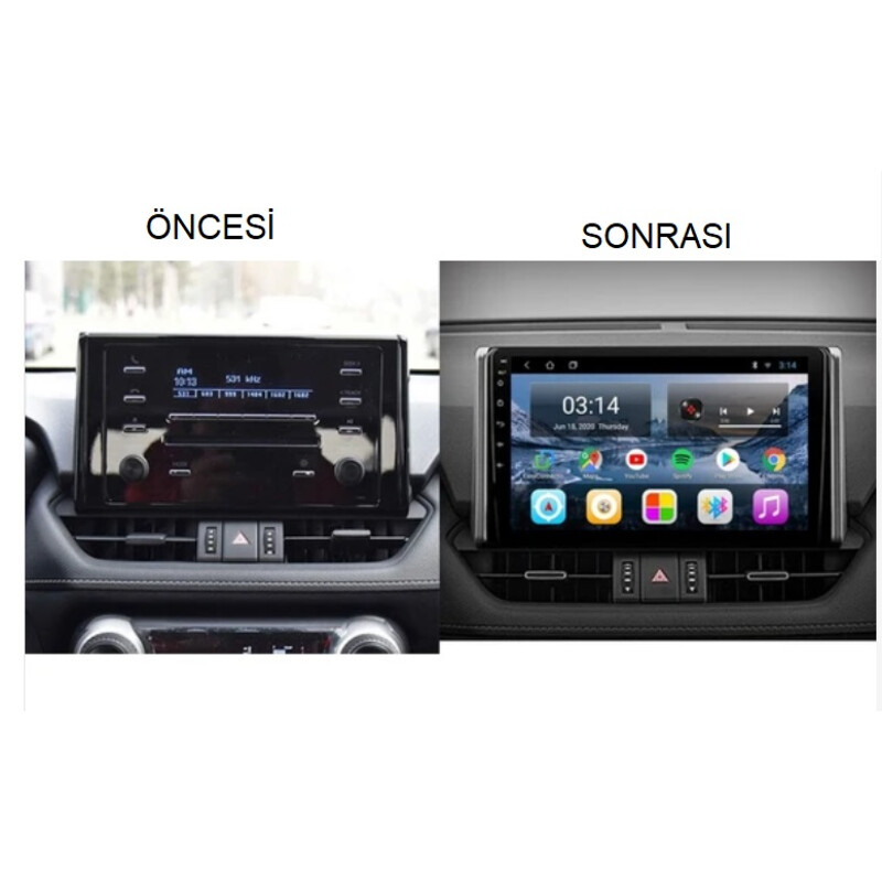 Toyota Corolla 2018+ (E210) 10.1 İnç Multimedya Teyp (Çerçeveli) Carplay Özellikli