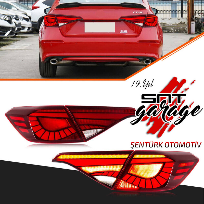 Honda Civic FE1 2022+ Animasyonlu Dragon Led Stop Kırmızı Model