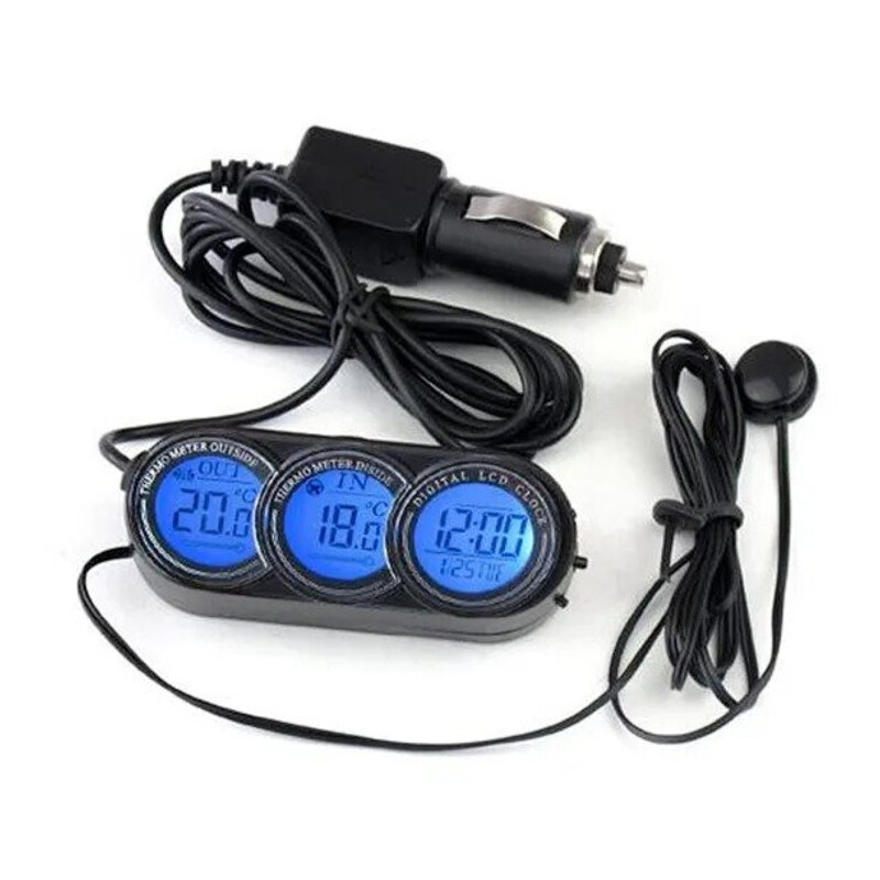 12 Volt Araçlar İçin Dijital Termometre+Saat