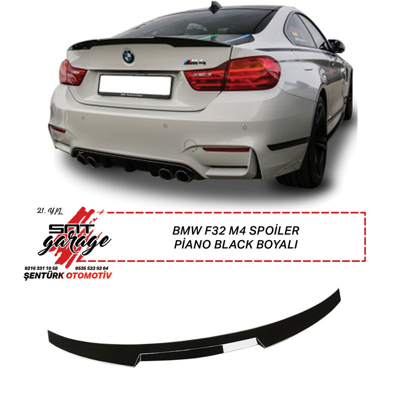 BMW F32 M4 Spoiler Piano Black Boyalı (2014-2020)
