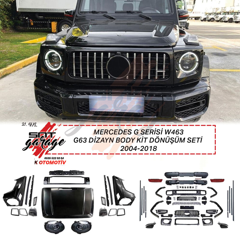 Mercedes W463 G Serisi İçin Uyumlu G63 Görünüm Body Kit Full Set (2004-2018)