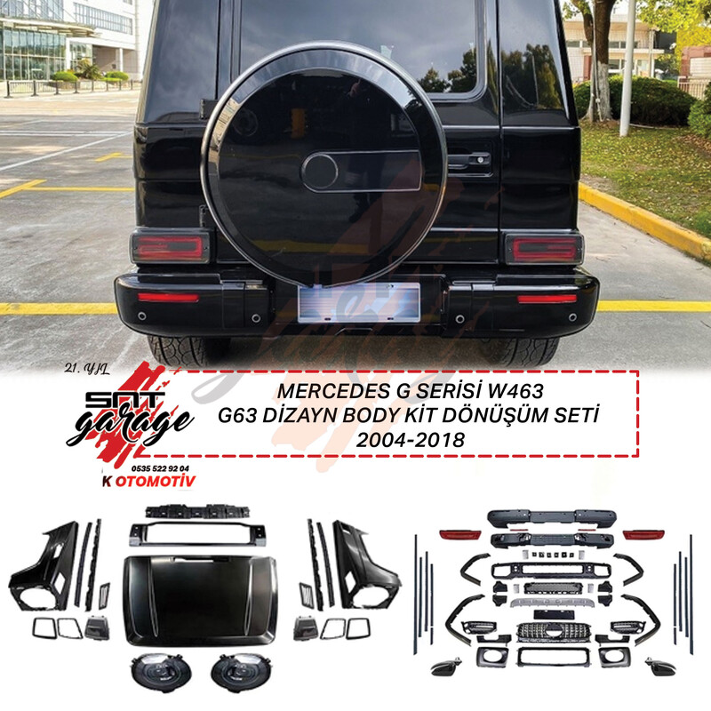 Mercedes W463 G Serisi İçin Uyumlu G63 Görünüm Body Kit Full Set (2004-2018)