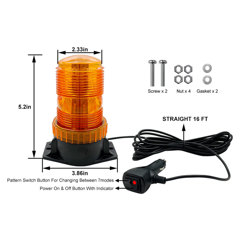 Turuncu Çakarlı Tepe Lambası 7 Fonksiyonlu - LAIK537