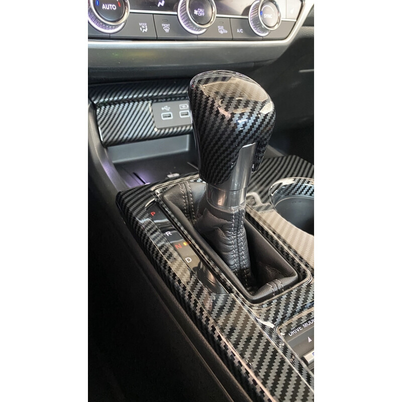 Honda Civic FE1 2022 İçin Uyumlu Vites Konsol Kaplama - Karbon