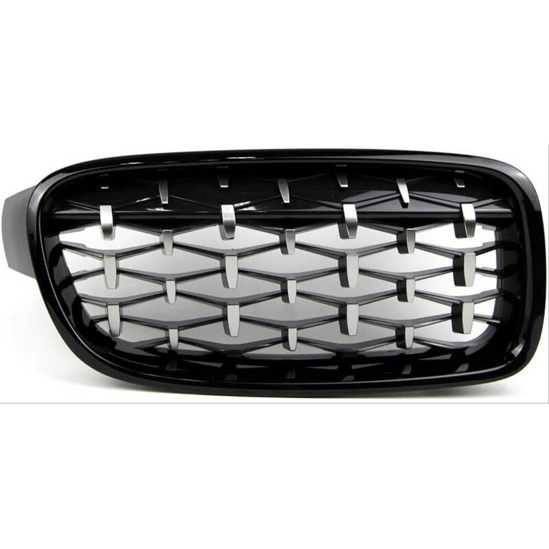 Bmw 3 Serisi F30 2012-2018 İçin Uyumlu Böbrek Diamond Panjur Piano Black