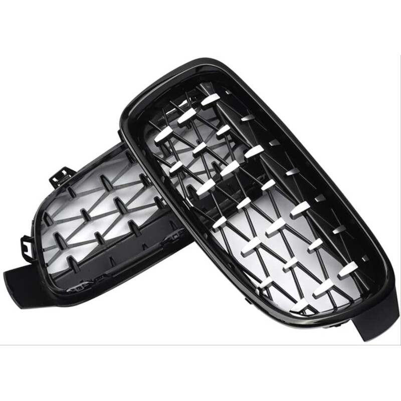 Bmw 3 Serisi F30 2012-2018 İçin Uyumlu Böbrek Diamond Panjur Piano Black