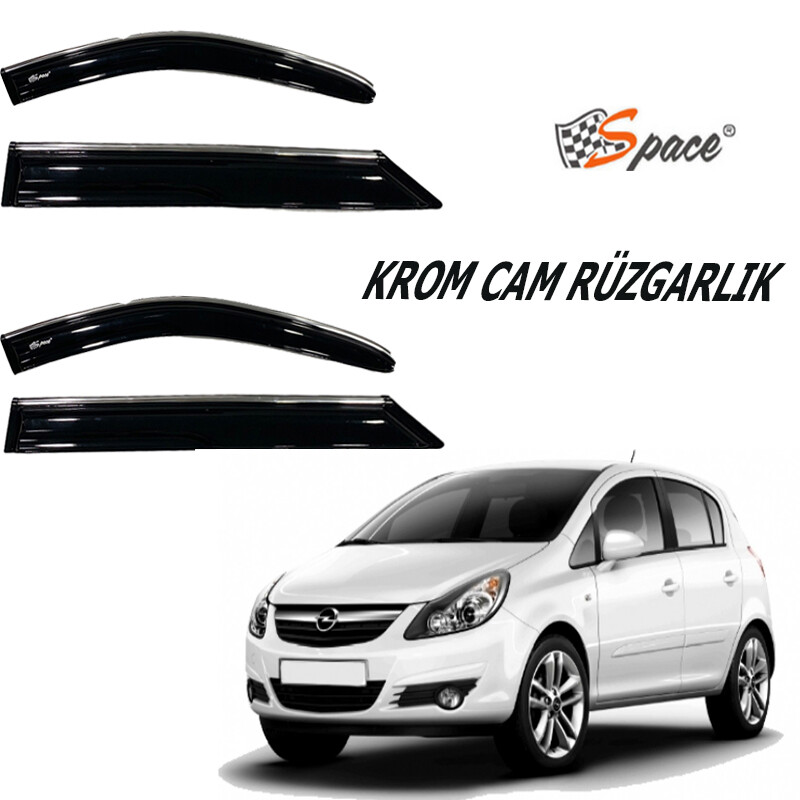 Krom cam rüzgarlığı  1.2mm Opel Corsa D 4`lü / CARU452