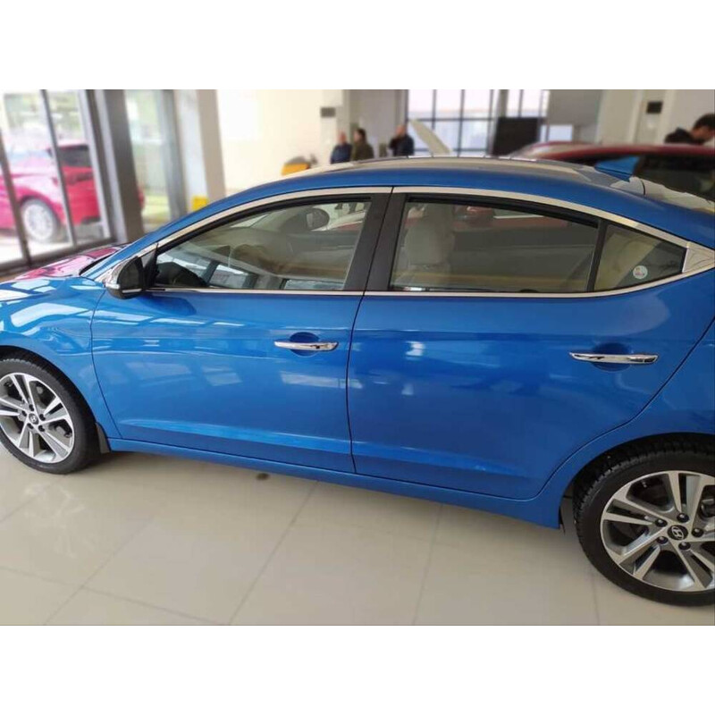 Hyundai Elantra 2016-2018 Cam Çıtası Nikelaj 10 Parça