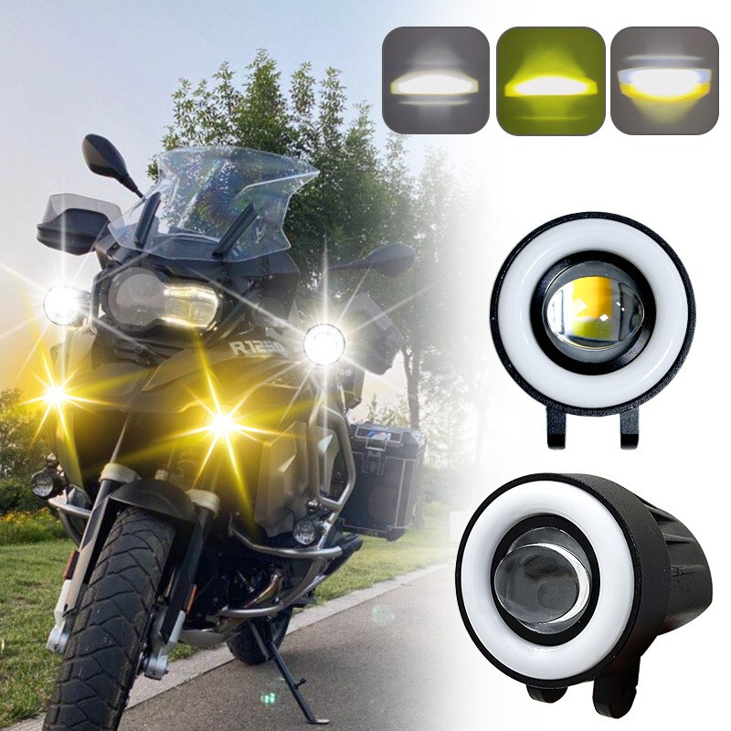 Offroad Sis Lambası Sarı-Beyaz 7 Renk Gündüz Ledli Dönerli Set 12-60V / LASS372