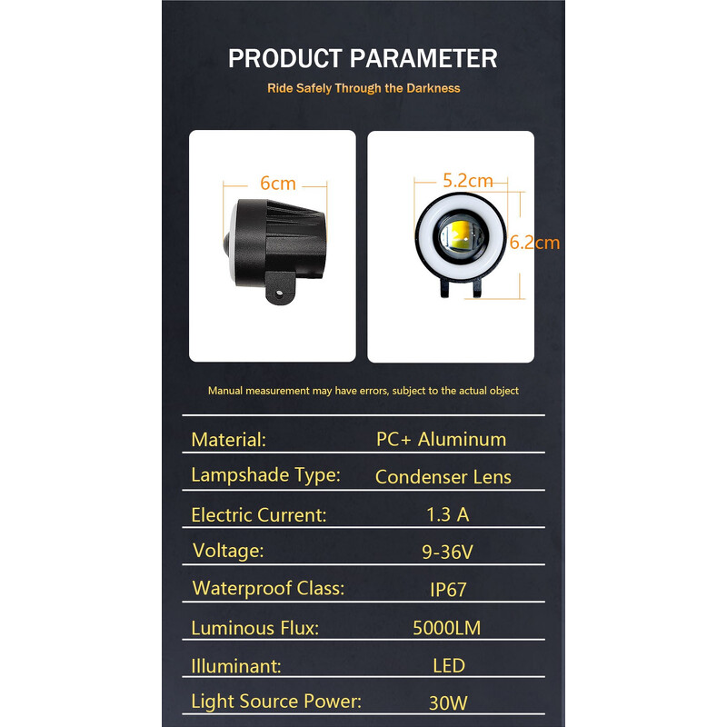 Offroad Sis Lambası Sarı-Beyaz 7 Renk Gündüz Ledli Dönerli Set 12-60V / LASS372