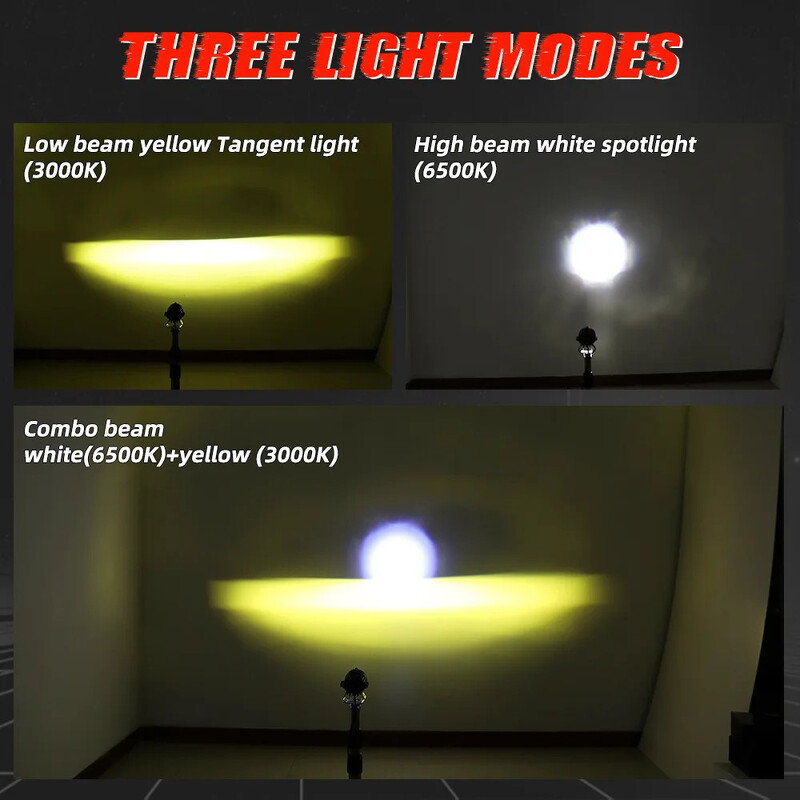 Offroad Sis Lambası Sarı Beyaz 25W+25W 12-60V Set 6.8x6.8x7cm / LASS388