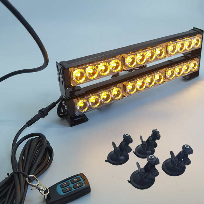 21 Fonksiyonlu Çakar Lamba Sarı Sarı 2`li Set Vantuzlu Kumandalı 12-36V 72W / LAPA212