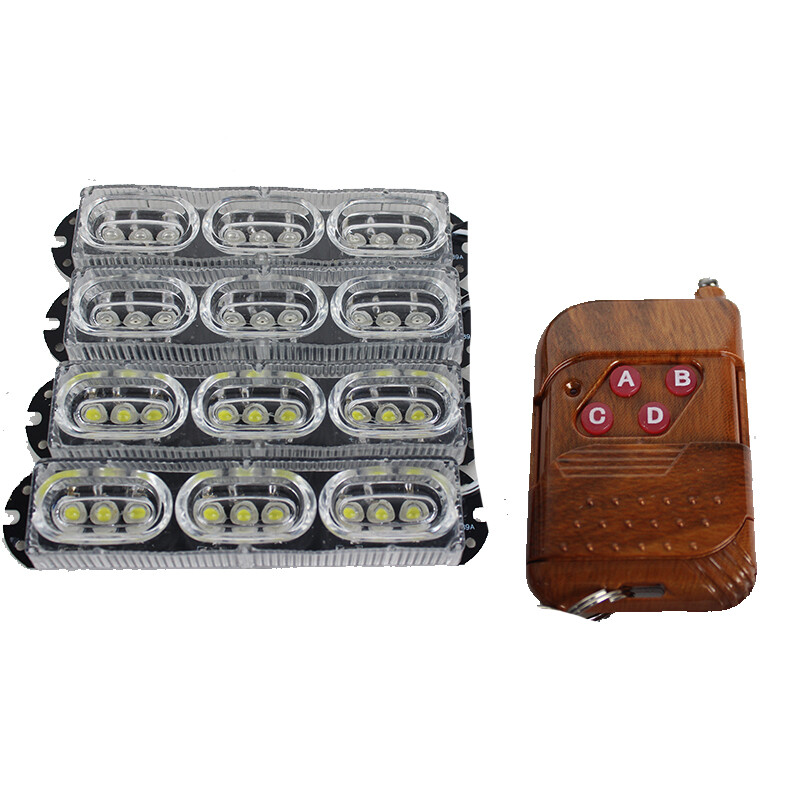 Space Çakar Lamba Uzaktan Kumandalı 4`lü 9x4 Led Beyaz-Beyaz/Kırmızı-Mavi / LAPA519