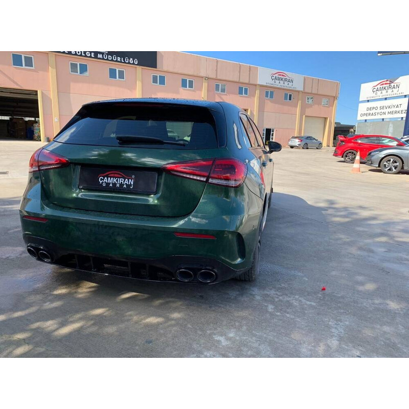 Mercedes W177 HB 2019+ Difüzör & Egzoz Seti - Siyah Egzoz ile