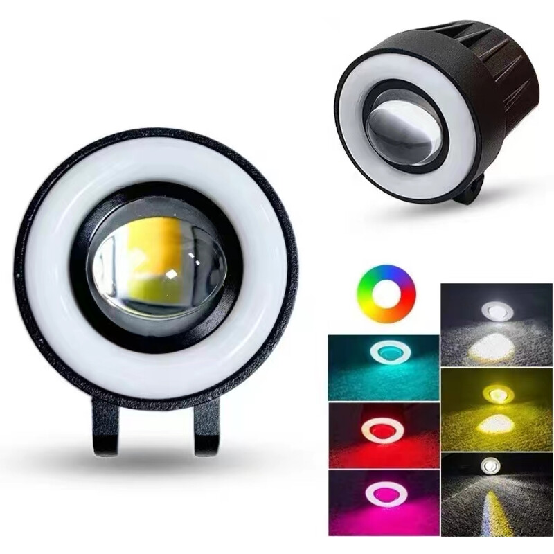 Offroad Sis Lambası Sarı-Beyaz 7 Renk Gündüz Ledli Dönerli Set 12-60V / LASS372