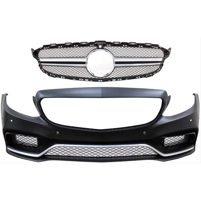 W205 C SERİSİ İÇİN C63 GÖRÜNÜM ÖN TAMPON PANJUR (SILVER TRIM)