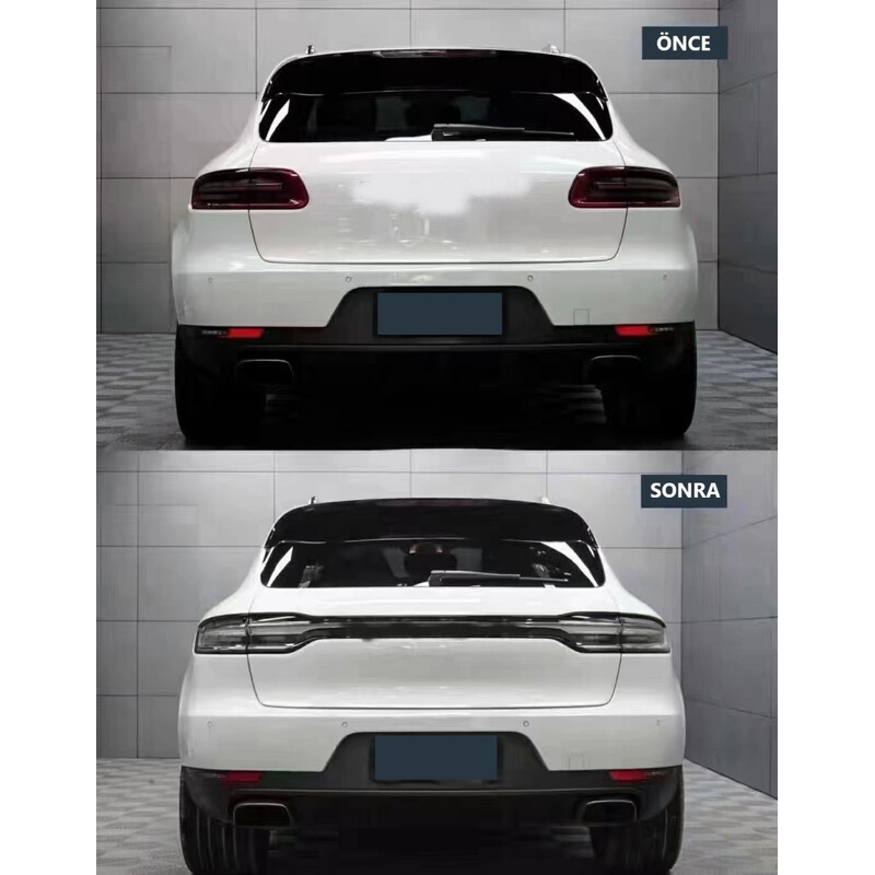MACAN 2014-2018 IÇIN UYUMLU BAGAJ KAPAGI VE LED STOP 2018+ GÖRÜNÜM FACELIFT - SMOKE