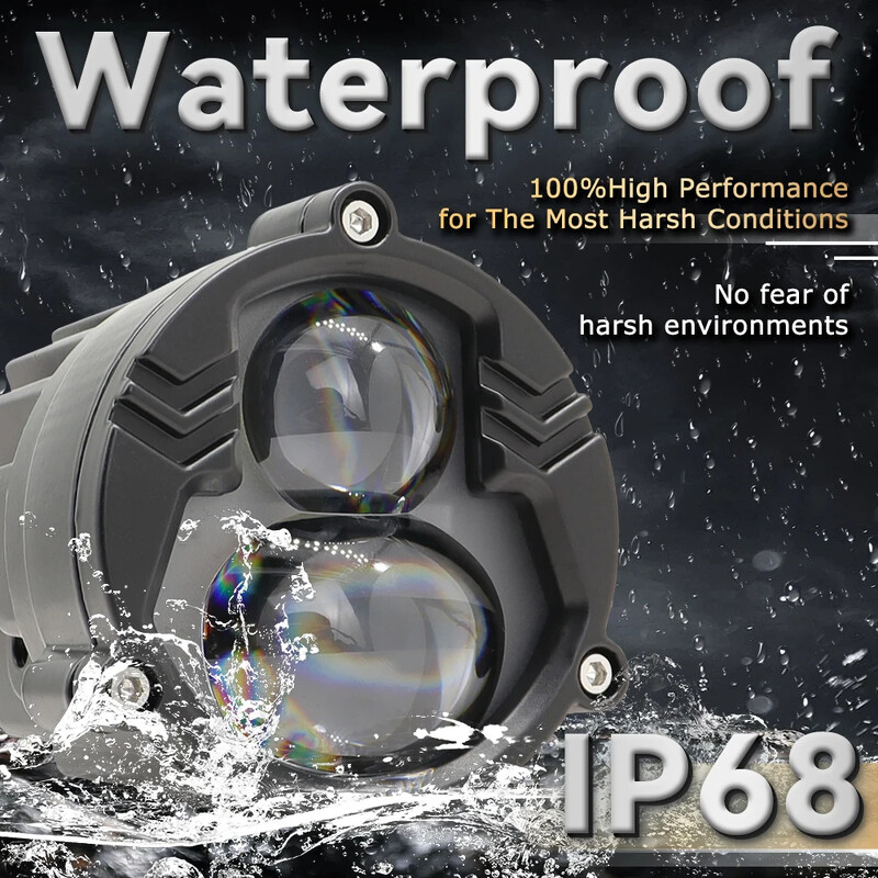 Offroad Sis Lambası Sarı Beyaz 25W+25W 12-60V Set 6.8x6.8x7cm / LASS388