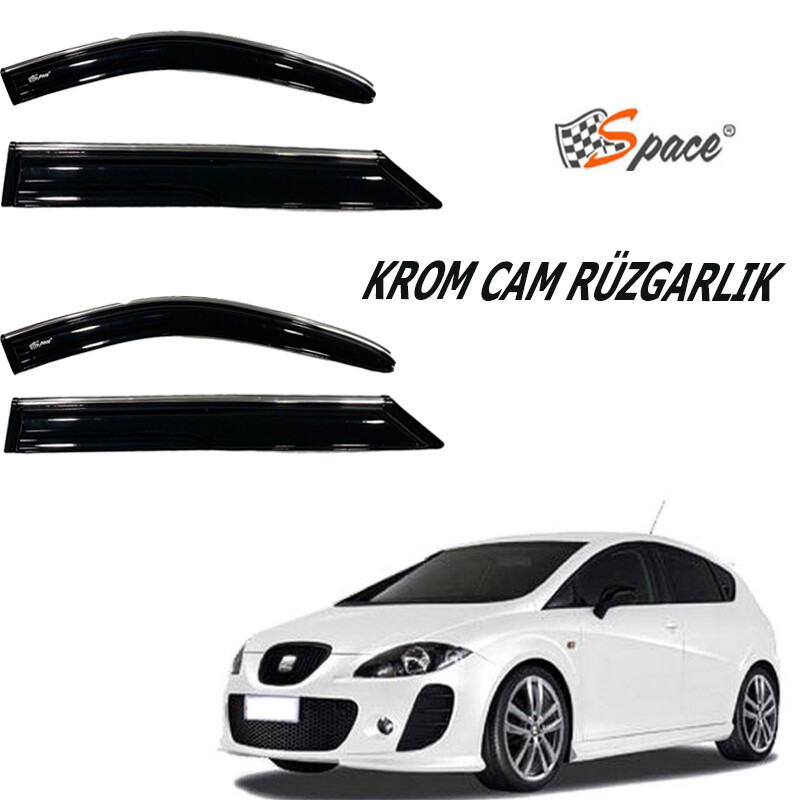 Krom cam rüzgarlığı 1.2mm Seat Leon 2004-2010 4`lü / CARU451