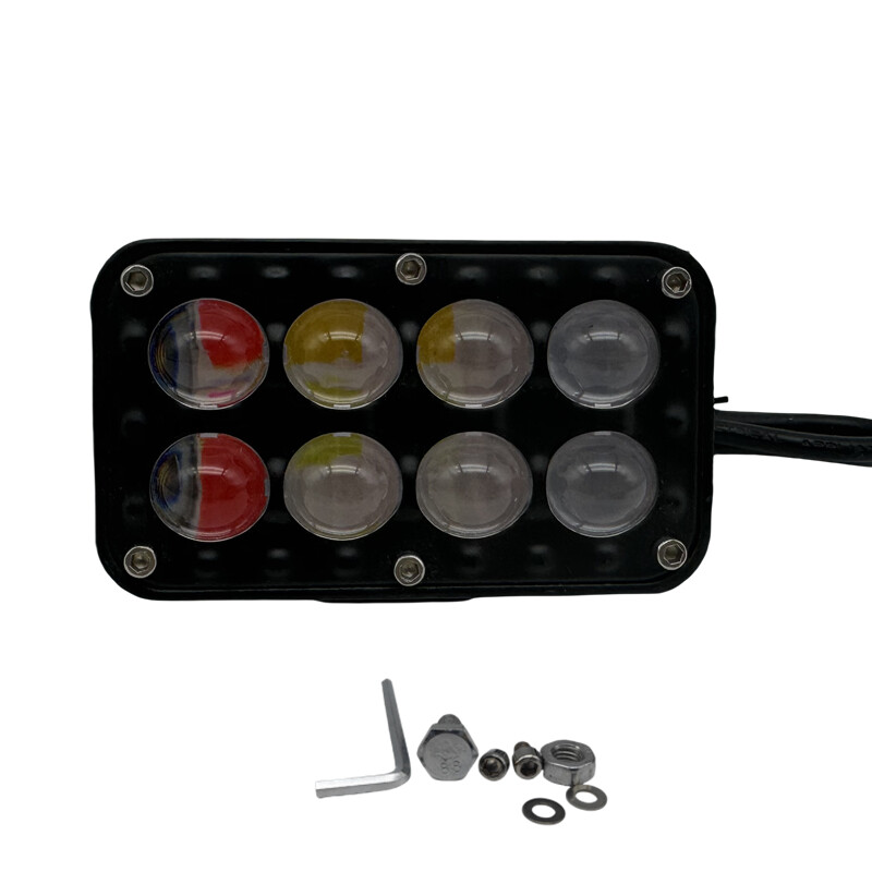 Offroad Sis Lambası Kırmızı-Mavi-Beyaz -Sarı Çakarlı ( Beyaz Sarı Çakarlı) / LASS380