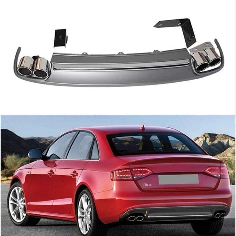Audi A4 2008-2012 İçin Uyumlu S4 Difüzör ve Egzoz Seti