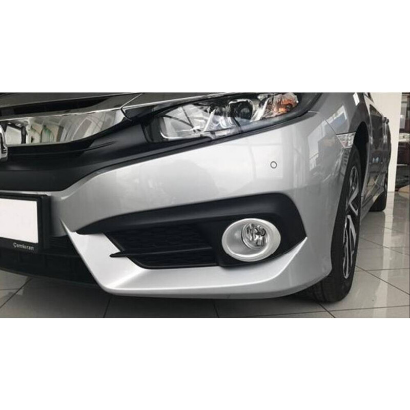 Honda Civic Fc5 2016-2020 İçin Uyumlu Oval Sis Kaplaması Silver