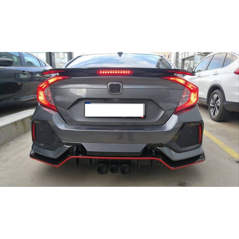 Honda Civic Fc5 2016-2020 İçin Uyumlu Turbo Sı Spoiler Işıklı (Boyasız)