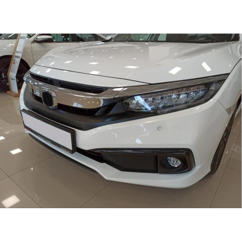 Honda Civic Fc5 2019-2021 İçin Uyumlu Ön Sis Kaşı Kaplaması Karbon (Makyajlı Kasa)