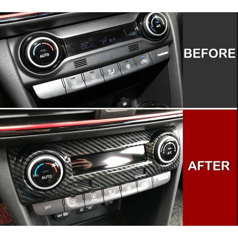 Hyundai Kona Klima Dügme Kaplama - Karbon