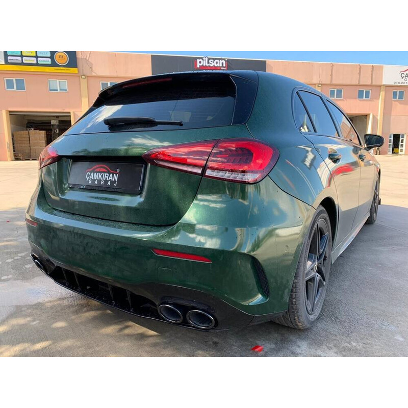 Mercedes W177 HB 2019+ Difüzör & Egzoz Seti - Siyah Egzoz ile