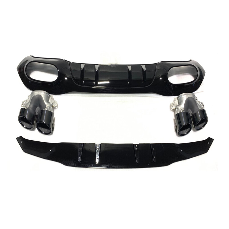 Mercedes W177 HB 2019+ Difüzör & Egzoz Seti - Siyah Egzoz ile