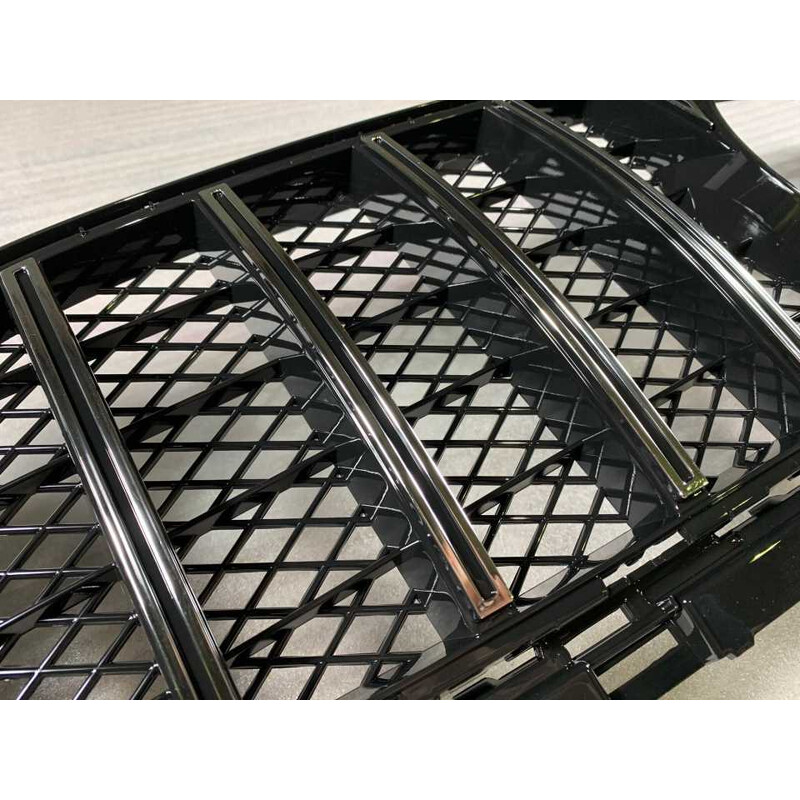 Mercedes W213 E Serisi İçin Uyumlu 2020+ İçin Uyumlu Gtr Panjur Silver - Telli Versiyon (Mesh Style)